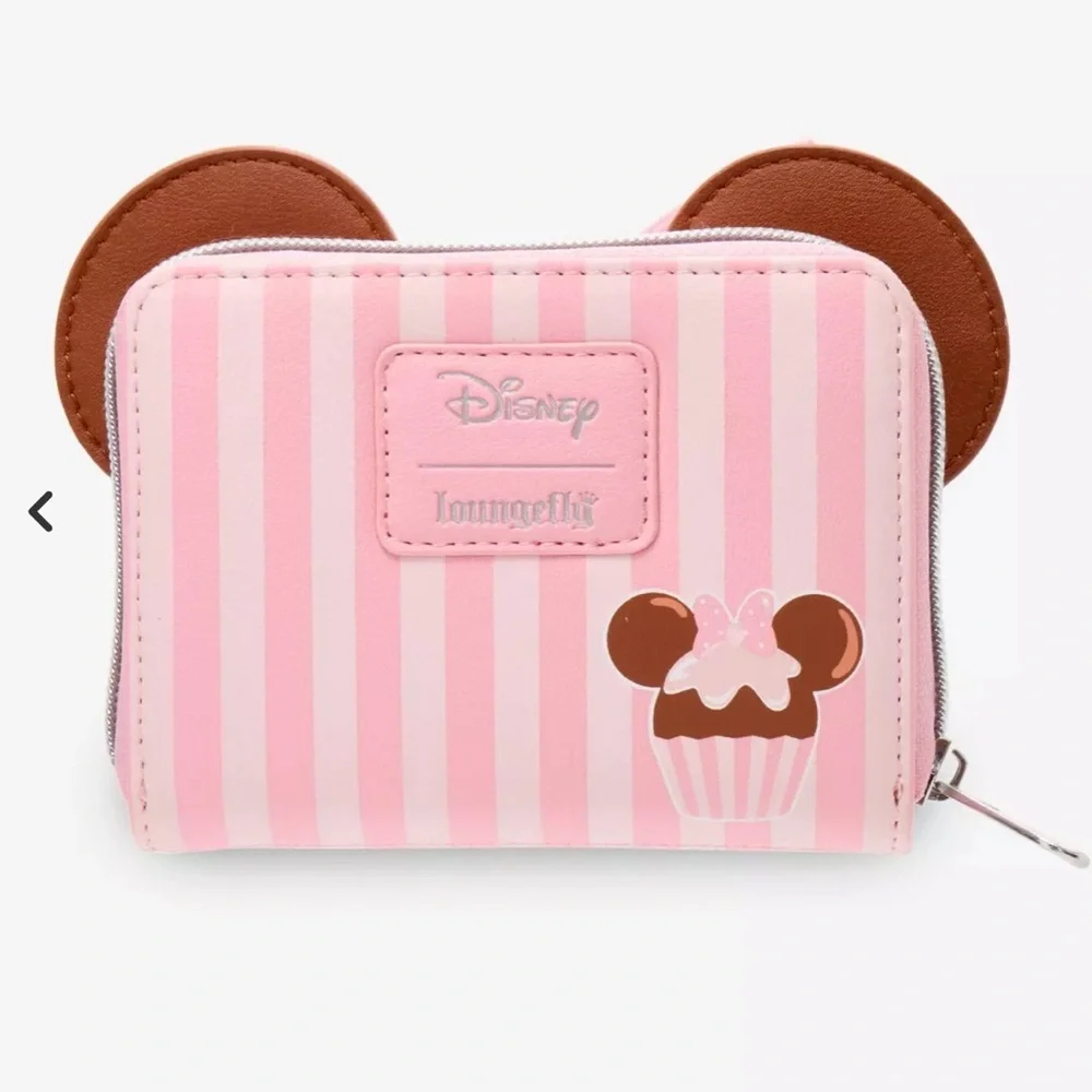 Loungefly Disney Minnie Mouse Strawberry Chocolate Cupcake Mini Zipper Wallet